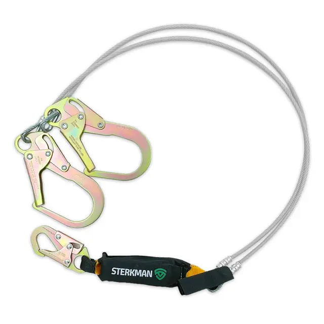 Línea de vida doble de acero con amortiguador gancho grande Mod. ASK-LA2G  Mca. Sterkman  