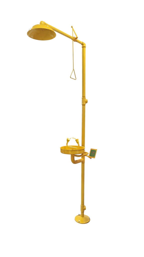 Regadera con lavaojos de acero inoxidable amarilla modelo 6610-B marca Sterkman 