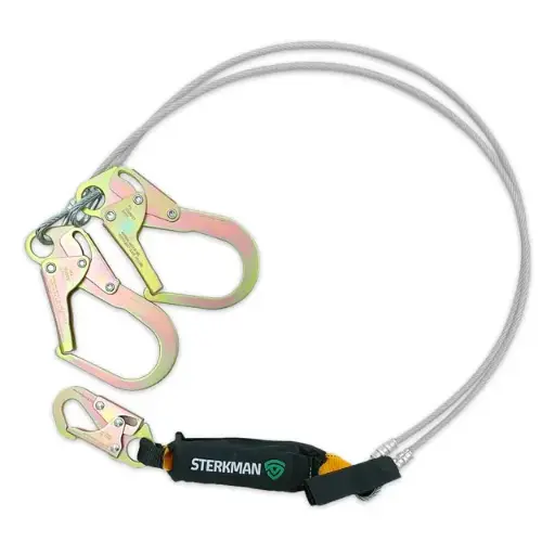 [ASK-LA2G] Línea de vida doble de acero con amortiguador gancho grande Mod. ASK-LA2G  Mca. Sterkman  